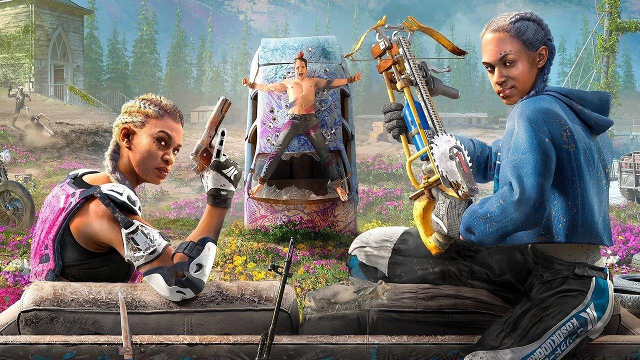 What is the meaning of the blue icon at the right-top corner in Far Cry: New Dawn?