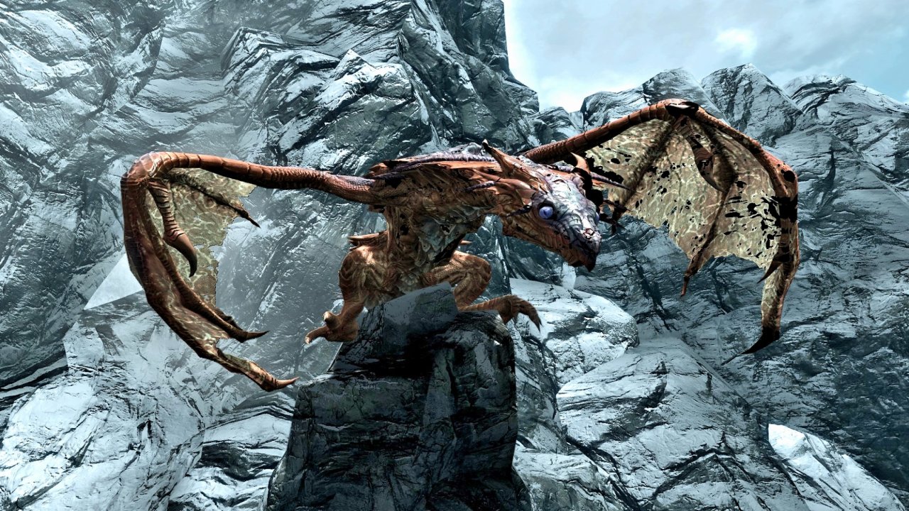 How to make dragons crash land in Skyrim?